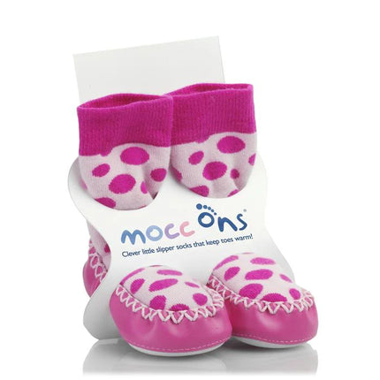 Mocc Ons 18-24 months  - pink spot / 18-24m