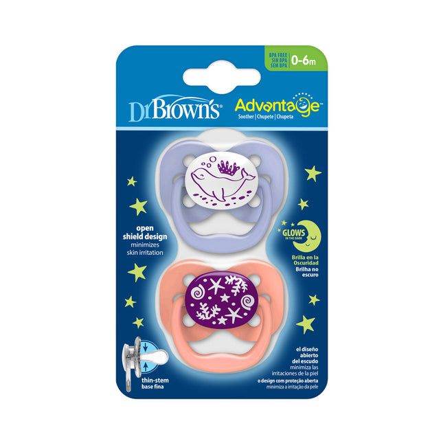Chupete Advantage Noche 0-6M 2UN, Oceano Coral