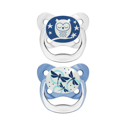 Chupete Prevent Noche Mariposa 0-6M 2UN azul