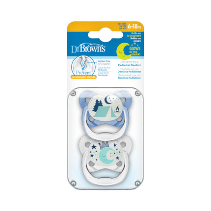 Chupete Prevent Noche  6-18M 2UN Azul
