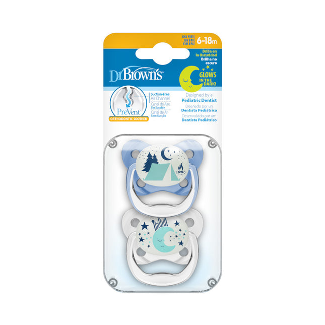 Chupete Prevent Noche  6-18M 2UN Azul