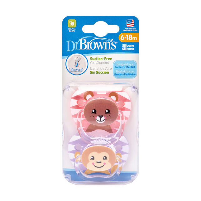 Chupete Prevent 6-18M 2UN Rosado