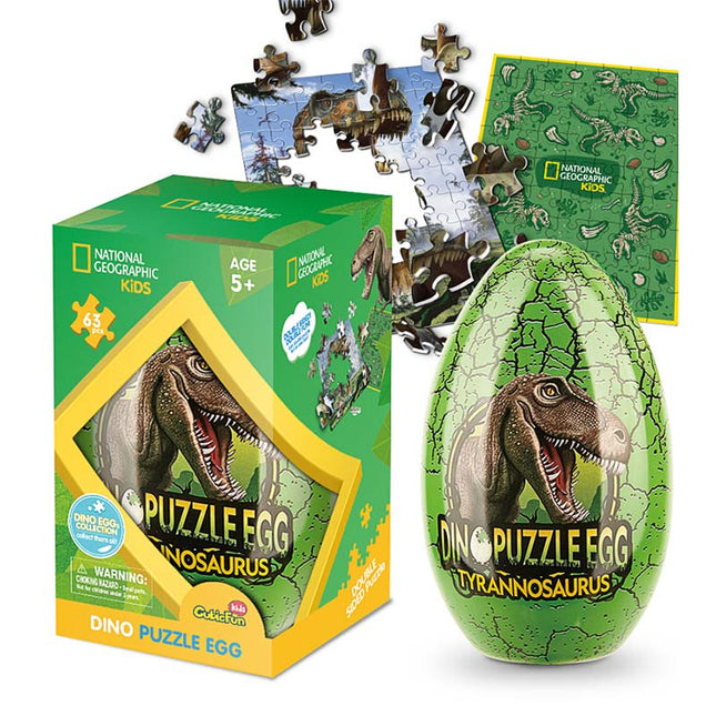 Huevo Tyrannosaurus REX      
PUZZLE 2D - REVERSIBLE
Piezas: 63
Armado: 18 x 24 cm