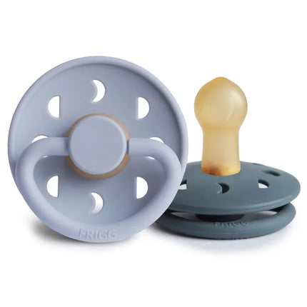 Pack 2 Chupetes Moon Phase Caucho Natural Powder Blue/Slate Talla 1 Frigg