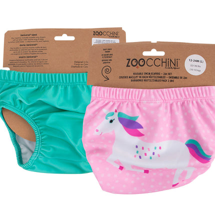 Pack 2 Traje de Baño con Pañal UNICORNIO (6-12M)