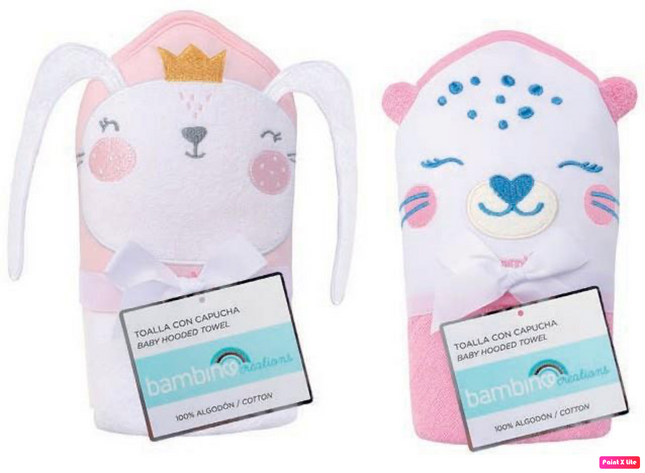 TOALLA CAPUCHA BAMBINO NIÑA