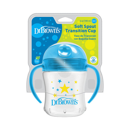 Vaso con asas y boquilla blanda 180ml 6M+ Azul