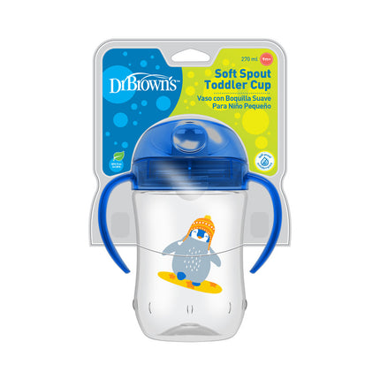 Vaso con asas y boquilla blanda 270ml 9M+ Azul