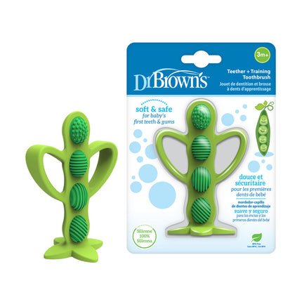 Mordedor y cepillo de dientes de aprendizaje 3M+, Arveja Verde