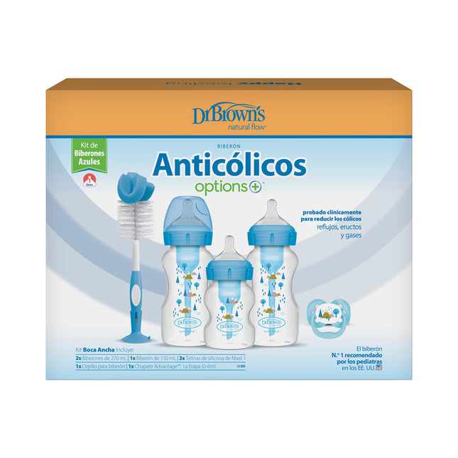 SET REGALO BOCA ANCHA ANTICÓLICO Azul