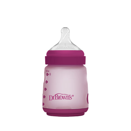Mamadera Anticólico Boca Ancha Silicona 150ml, Rosado