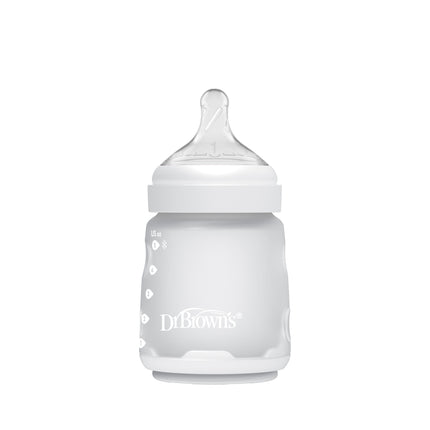 Mamadera Anticólico Boca Ancha Silicona 150ml, Marfil