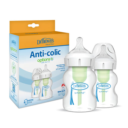 Pack 2 Mamaderas Anticólico Boca Ancha 150ml