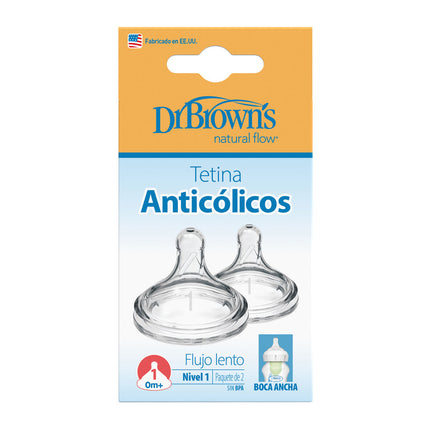 Tetina Anticólico Boca Ancha 2UN 0M+ (Recién Nacido)