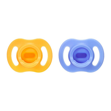 Chupete de silicona UltraLight Stayput 6-18 meses Color Amarillo/Azul