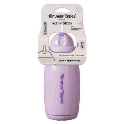 Vaso con bombilla Active 12 meses+ 266ml Color Lila