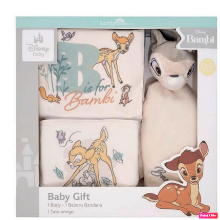 SET 3 PZAS BAMBI BABY GIFT BODY-BABERO BANDANA- TUTO AMIGO
