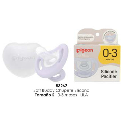 Chupete Soft Buddy Silicona Talla S 0-3 meses Lila Pigeon