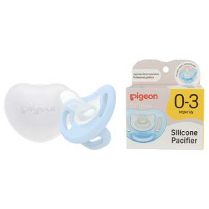 Chupete Soft Buddy Silicona Talla S 0-3 meses Azul Pigeon