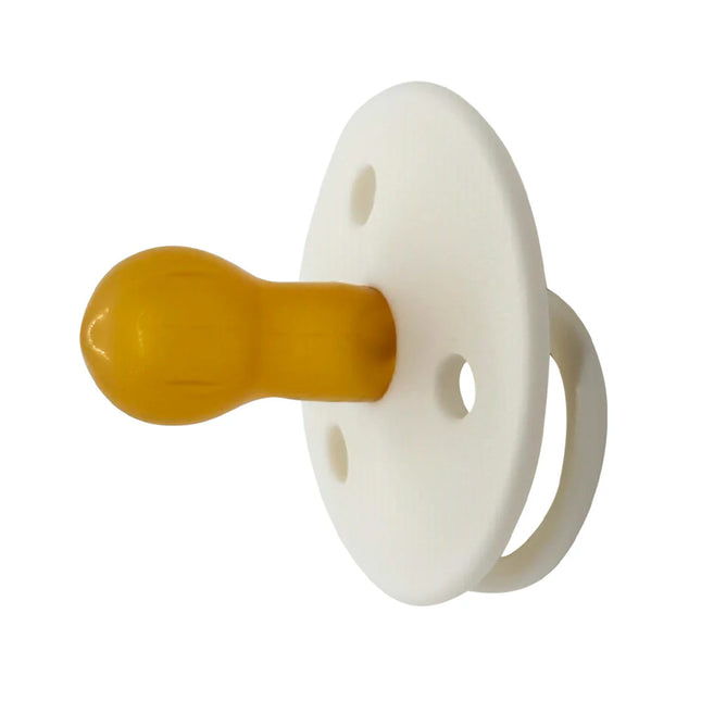 Chupetes redondos Mininor Látex 0m+ 2 uns Blanco