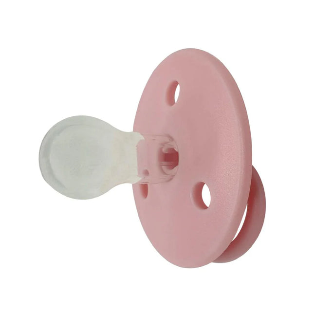 Chupetes redondos Mininor Silicona 0m+ 2 uns Rosado