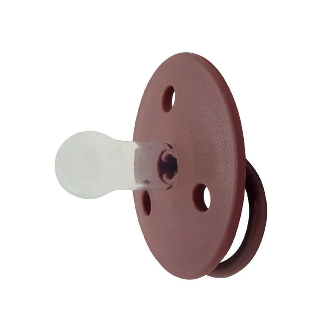 Chupetes redondos Mininor Silicona 0m+ 2 uns Burdeo
