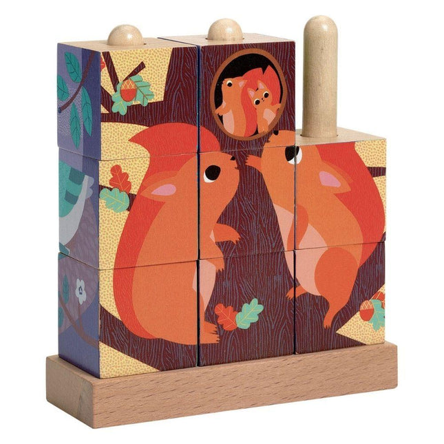 9 Wooden blocs puzzle - Puzz-Up Forest - FSC 100%