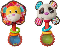 SHAKE & SMILE RATTLE PAL - LION/PANDA