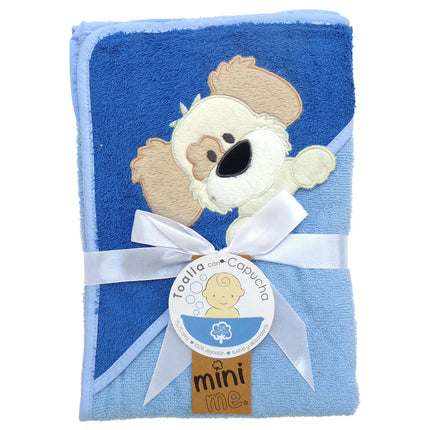 Toalla Capucha 75x75 cms Perro (azul)