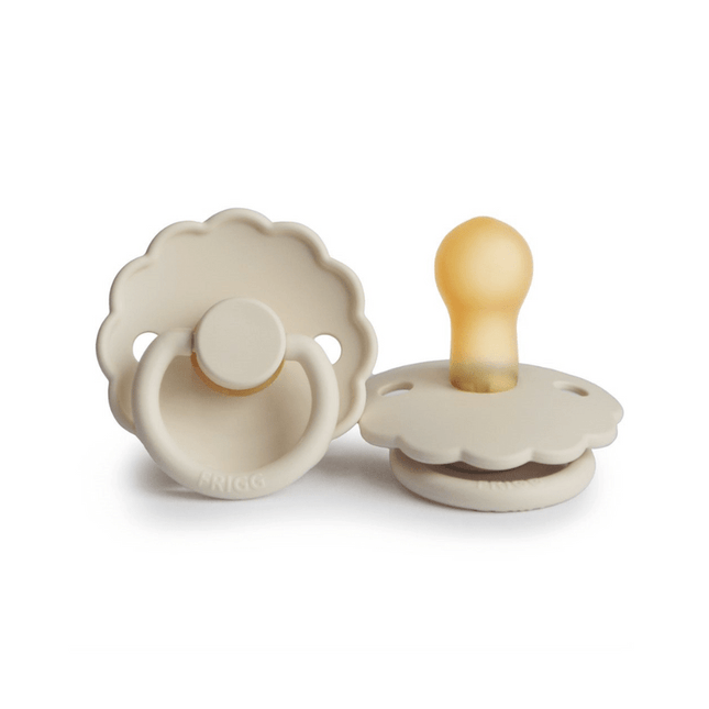 Chupete Redondo de Caucho Natural X1 Daisy Talla 2 Cream - Frigg