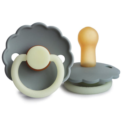 Chupete Redondo de Caucho Natural X1 Daisy Talla 2 French Gray Glow Night - Frigg