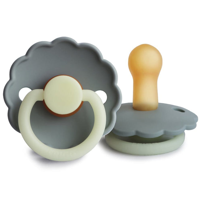 Chupete Redondo de Caucho Natural X1 Daisy Talla 2 French Gray Glow Night - Frigg