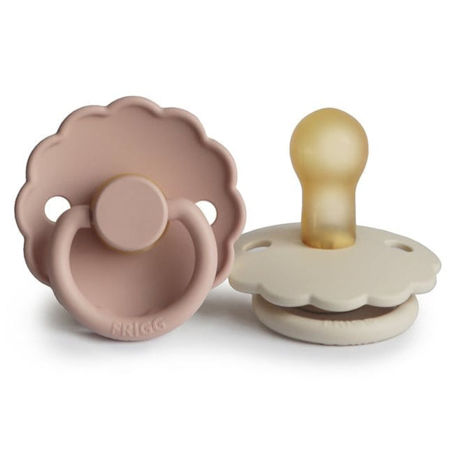 Chupete Redondo de Caucho Natural X2 Daisy Talla 1 Blush Cream - Frigg