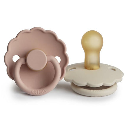 Chupete Redondo de Caucho Natural X2 Daisy Talla 2 Blush Cream - Frigg