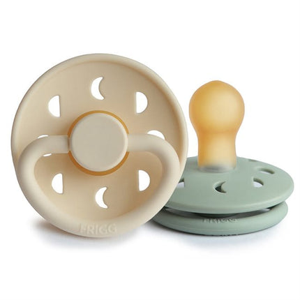Chupete Redondo de Caucho Natural X2 Moon Talla 1 Cream Sage - Frigg