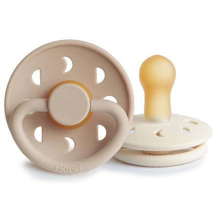 Chupete Redondo de Caucho Natural X2 Moon Talla 2 Cream Croissant - Frigg