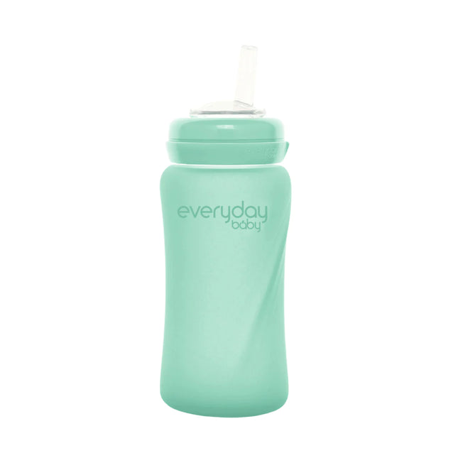 Mamadera De Vidrio Con Bombilla 240 ml Verde