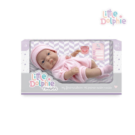 Muñeca Reborn Recién Nacida 30 cm Rosada Little Dolphie