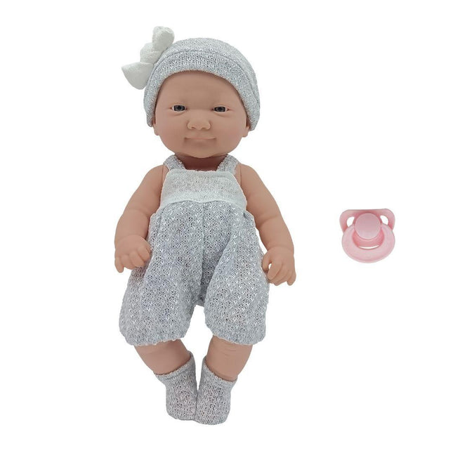 Muñeca Reborn Recién Nacida 30 cm Tejido Gris Little Dolphie