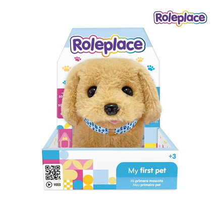 Peluche Interactivo Perrito Golden con Sonido y Movimiento Roleplace