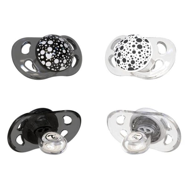 Chupetes Twistshake 0-6m 2 uns Negro / Blanco