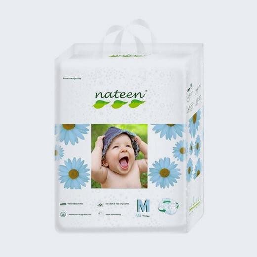 PAÑAL NATEEN BEBE-NIÑO LINEA PREMIUM M 4-9 kilos 72 UNIDADES