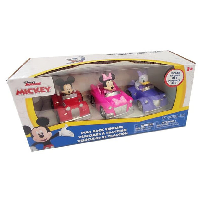 SET AUTOS PERSONAJES MICKEY Y AMIGOS-3 PZAS (2 MODELOS)