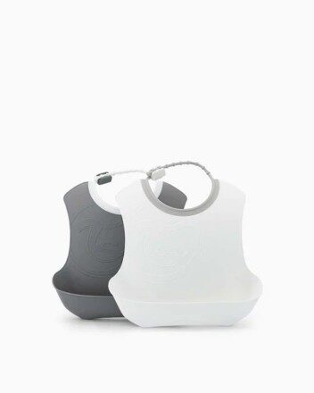 Baberos Twistshake 4+m 2 uns Gris / Blanco