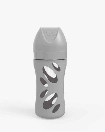 Mamadera vidrio Twistshake Anti-Cólico 260ml Gris Pastel