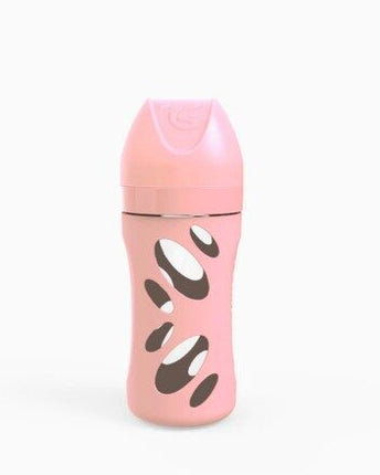Mamadera vidrio Twisthake Anti-Cólico 260ml Rosado Pastel