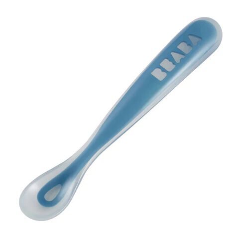 CUCHARA SILICONA 1ER EDAD CELESTE