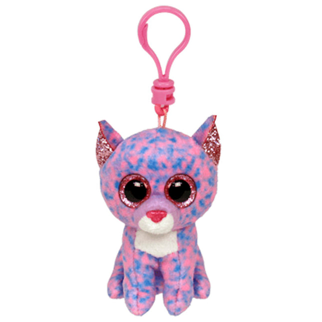 TY BEANIE BOOS CASSIDY GATO LAVANDA CLIP