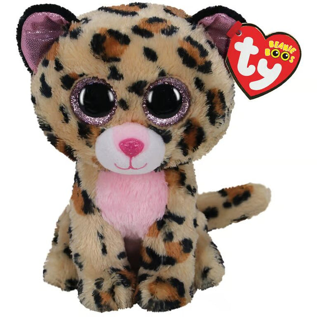 TY BEANIE BOOS LIVVIE LEOPARDO CAFÉ/ROSADO REGULAR