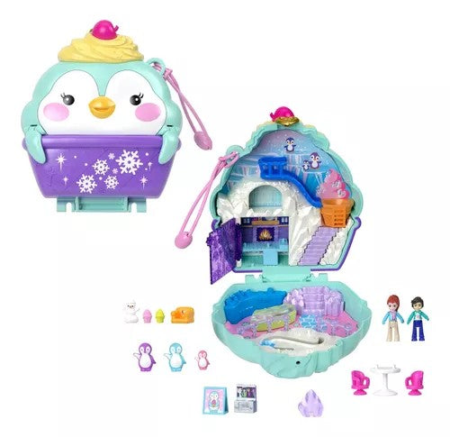 Polly Pocket Set de Juego Estuche de PingŸino de Nieve